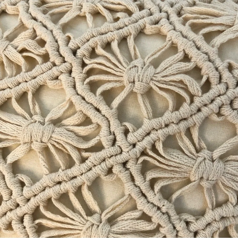 CELERIE by Celerie Kemble 15” by 12” Crochet Pillow cream great shape